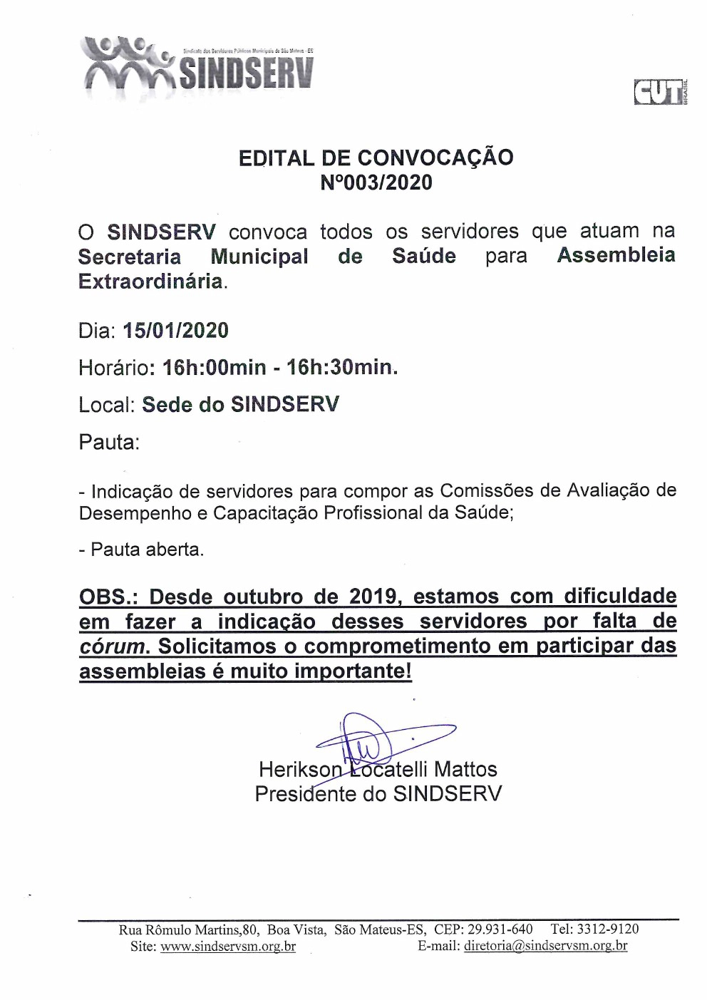 ASSEMBLEIA - SAÚDE