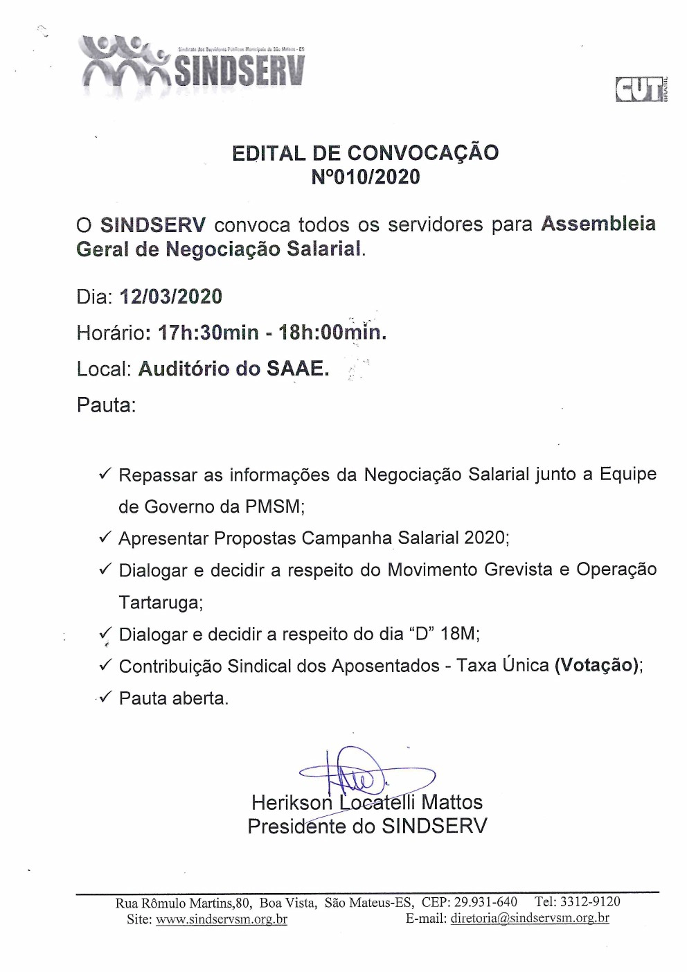 ASSEMBLEIA GERAL DE NEGOCIAÇÃO SALARIAL