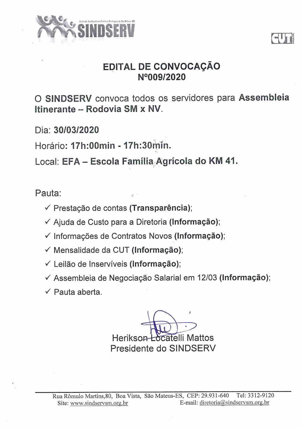 ASSEMBLEIA ITINERANTE - KM 41