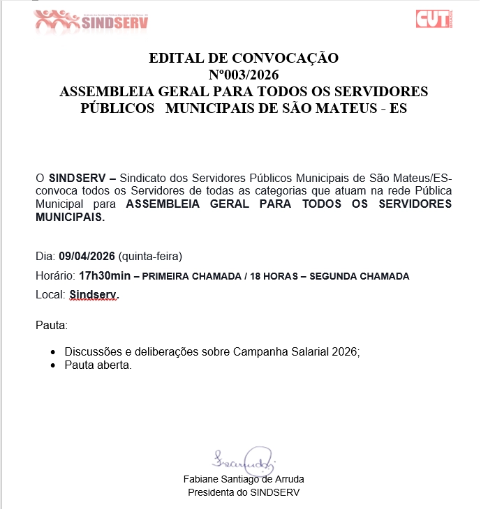 Edital de Convocação 003/2026
