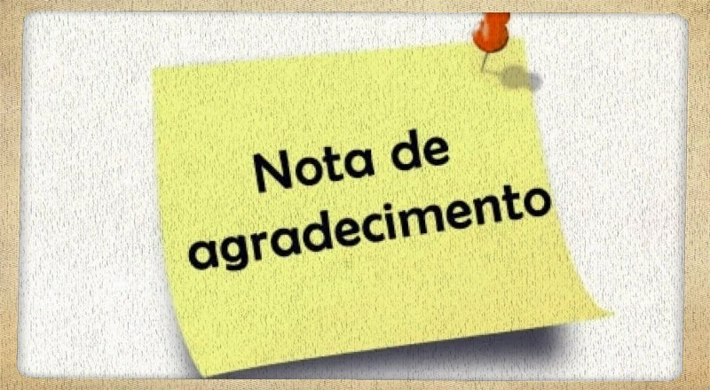 NOTA PÚBLICA DE AGRADECIMENTO